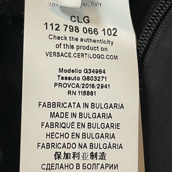 VERSACE dress mini black sleeveless sz 6 or EU 42 vertical texture - Picture 8 of 10
